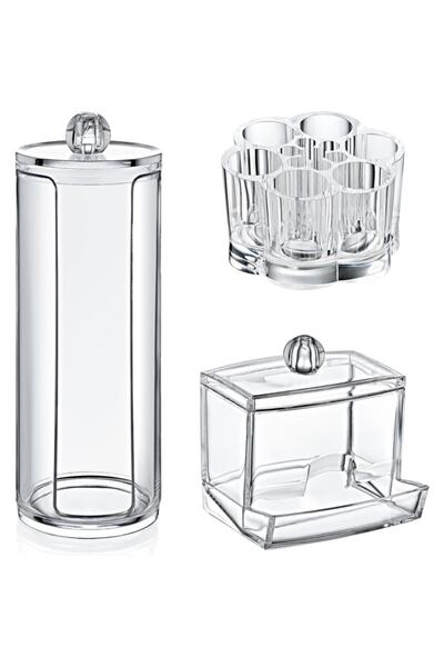 Lira 3-Piece Makeup Cotton Organizer Organizer Set