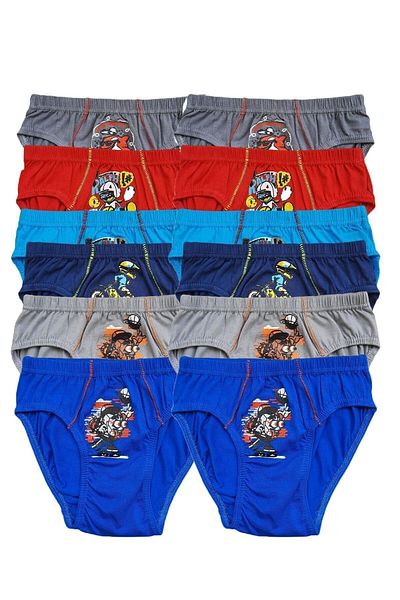 bejamonti Boy's Multicolor Printed 12-Piece Panties