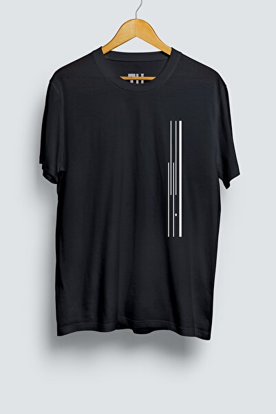 TÜşört Μπλουζάκι με λαιμόκοψη από βαμβακερό σχέδιο Linear Abstract Special De...