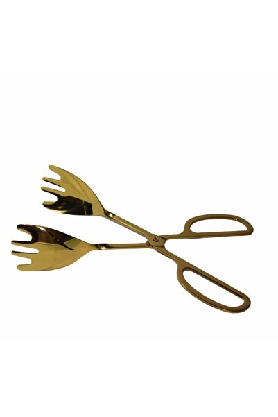 ROY KING Roykıng Dst019 Makas Maşa Makarna Servis Parlak Altın