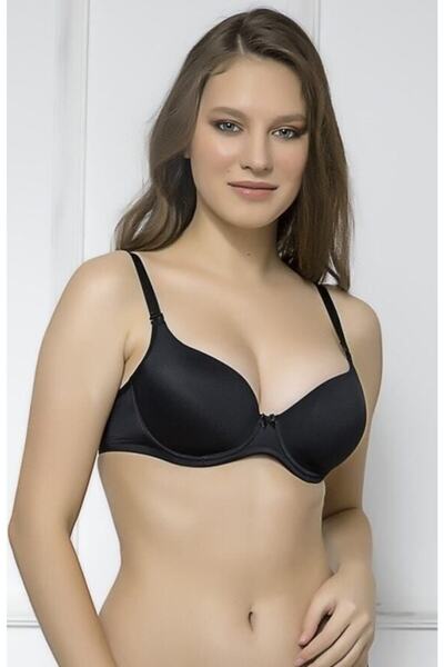 MOONLİGHT Women's Black Supported Bra with Ears