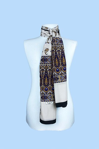 Sarar Women's Pearl Silk Patterned Scarf-Shawl 45x180 Cm