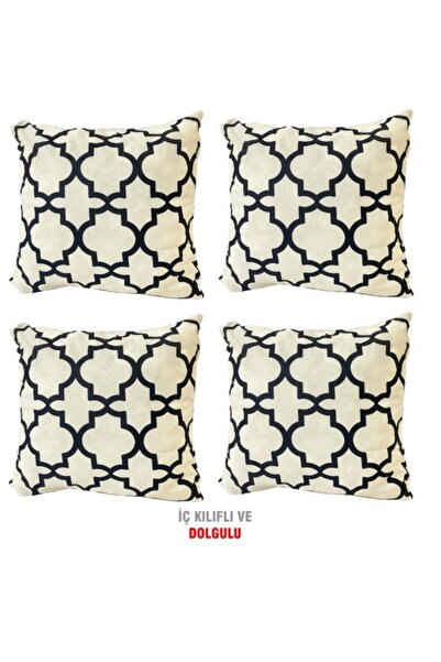 Vip Home Concept Pernă de pernă umplută cu fermoar Pernă VIP 4 bucăți-43x43 c...