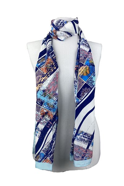 Sarar Women's Pearl Silk Patterned Scarf-Shawl 45x180 Cm