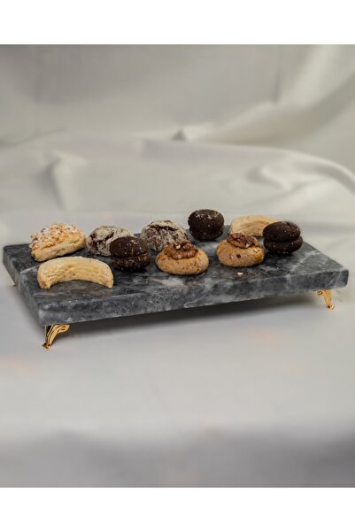 MERALP Presentation Gold Real Marble Cake Presentation, Metal Profile Base