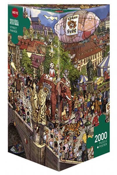 Heye Puzzle Heye 2000 Parça Sokak Geçidi Karikatür Puzzle - Üçgen Kutu - Göbe...