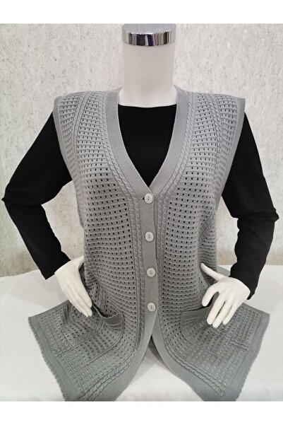 Fresh&Moda Жіночий сірий мерсеризований жилет