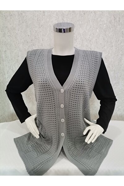 Fresh&Moda Жіночий сірий мерсеризований жилет