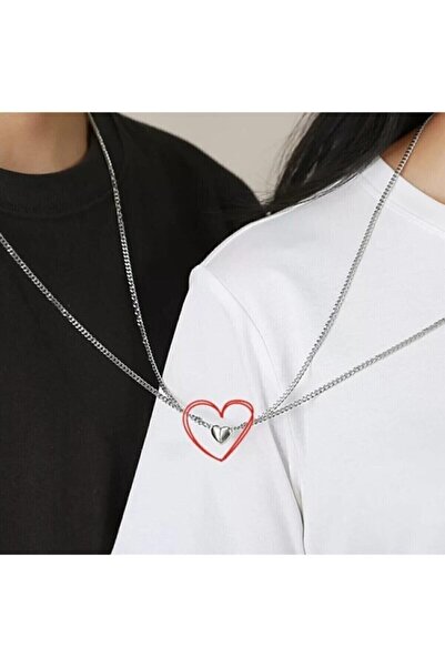 DGN Shoping Mıknatıslı Birleşen Kalpler Arkadaş Sevgili Kolyesi