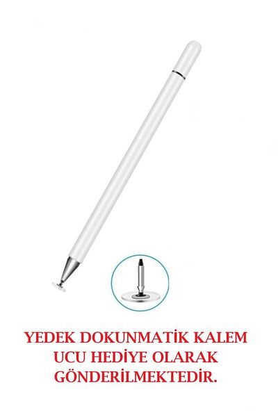 TEKNETSTORE قلم لمس أبيض - هدية احتياطية، قلم رسم وكتابة للكمبيوتر اللوحي