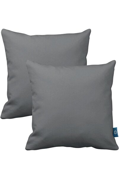 Bc Home 2'li Antrasit Kırlent Kılıfı Düz, Sade, Yumuşak Dokulu, Kadife Görünü...