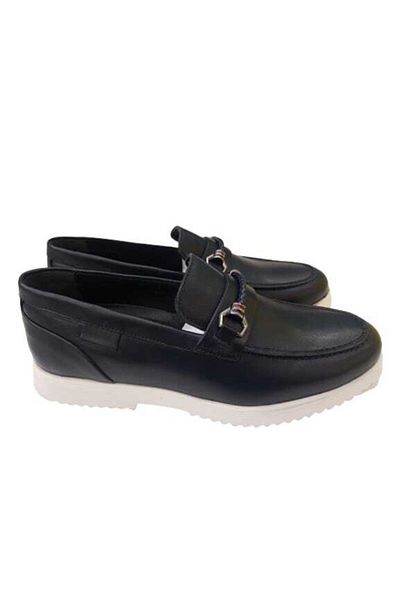 JAMES FRANCO 5690 Ανδρικά δερμάτινα παπούτσια Orthopedic Navy Blue Daily