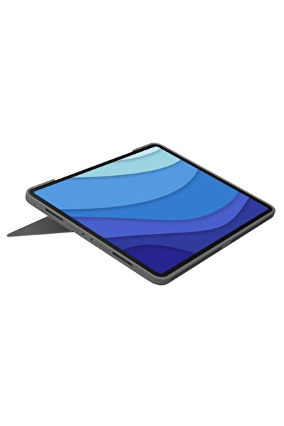 logitech Combo Touch 12.9" iPad Pro 5. ve 6. Nesil ile Uyumlu Çok Yönlü Türkçe Klavyeli Kılıf, Gri 920-010186