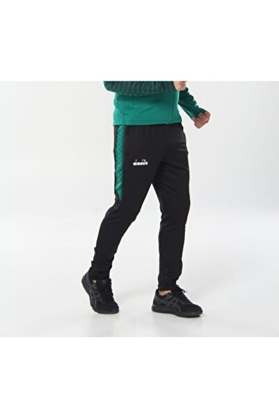 Diadora Ανδρικό παντελόνι Lycra Μαύρο Πράσινο