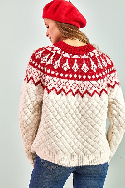 Bianco Lucci Dámský vzorovaný úpletový svetr