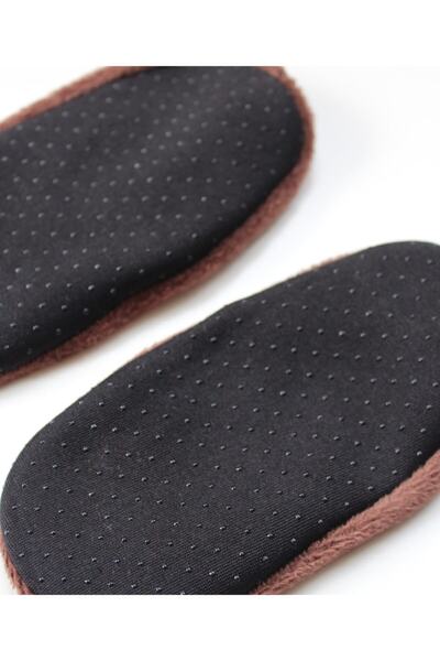 UNLIMITED LEGWEAR 2'li Kahverengi Eğlenceli Desenli Altı Kaymaz Çocuk Ev Patiği