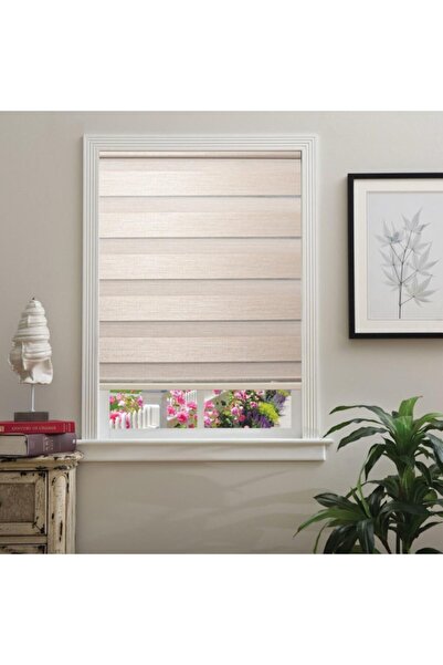 Genel Markalar Hazır Hasır Bambu Zebra Stor Perde Kum Beji 150x200cm