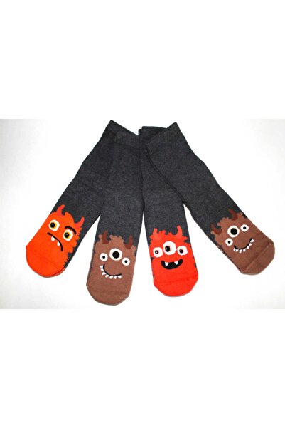 Murat Çorap Момчешки безшевни чорапи с герои отпред с двойна подметка, чифт от 4