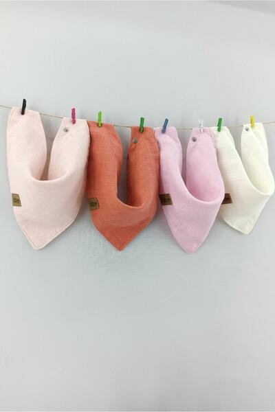 dubi baby 4 Adet Organik Pamuklu Müslin Kız Bebek Fuları Mama Önlüğü