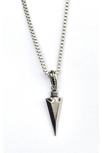 The Collection Triagle Arrowhead Silver Men's Necklace (SILVER)