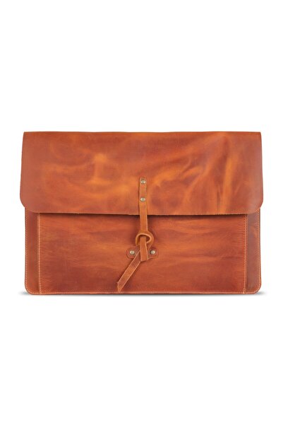 LONDO Δερμάτινη θήκη με κόμπους συμβατή με Macbook Pro και Air 13,3/13 ιντσών - Camel