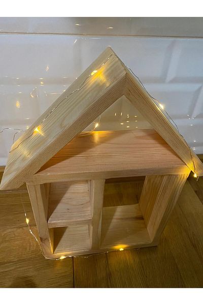 inci mobilya ahşap Miniature Wooden House Shelf