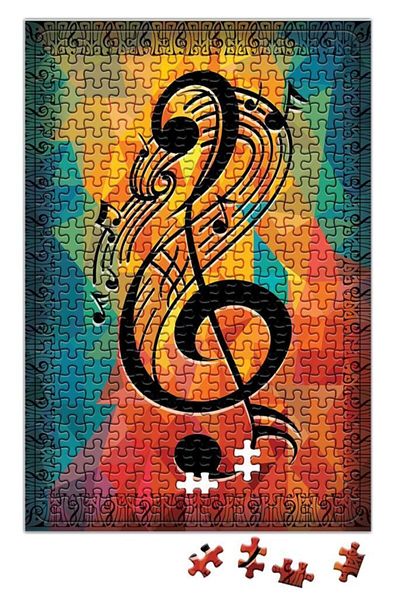 Baskı Dükkanı Lota Left Key Music Puzzle 240 Piece Jigsaw
