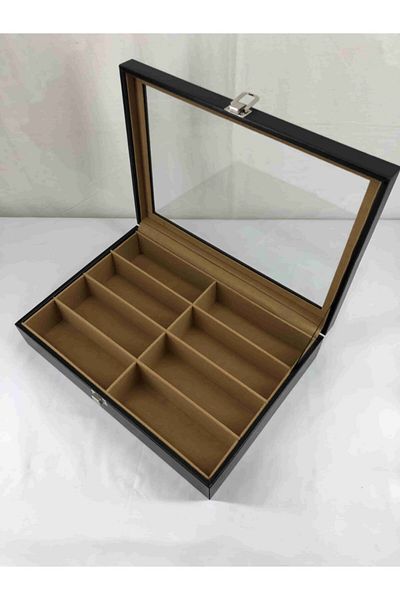 Kelepir Fırsatlar Glass Storage Box with 8 Sunglasses Compartments