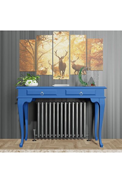 ROYS AHŞAP 120 Cm Mavi Çekmeceli Petek Üstü Yüksek Dresuar