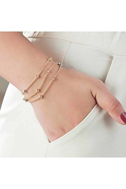 BİLEZİKHANE Kalın Zincirli Altın Bileklik Üç Sıralı