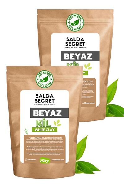 Salda Secret White Clay Natural Face Mask 250 Gr X 2 Powder - Clay Mask - Indian Healing Clay