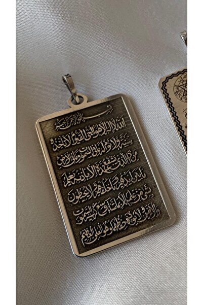 Mardin Gümüş Hilyeyi Şerif Ayetel Kürsi Dualı Gümüş Kolye