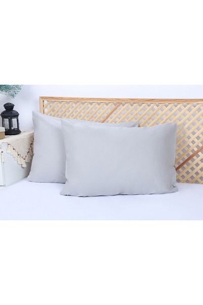 Semecca Plain Cotton 2-Piece Stone Color Pillowcase Set