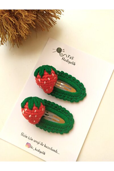 F&S BUJİTERİ Amigurimi 2'li Çilek Çıt Çıt Toka