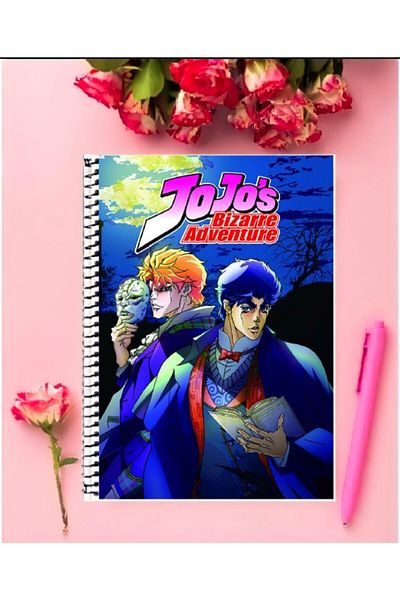 animeandyourworld Jojo's Bizarre Advanture Anime Notebook 1 Piece Special Design A4 Size 21*29 Cm Wired Checkered Notebook