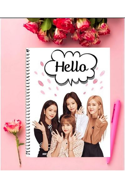 animeandyourworld Black Pink Notebook 1 Piece Special Design A4 Size Wired Striped Notebook 21*29 Cm