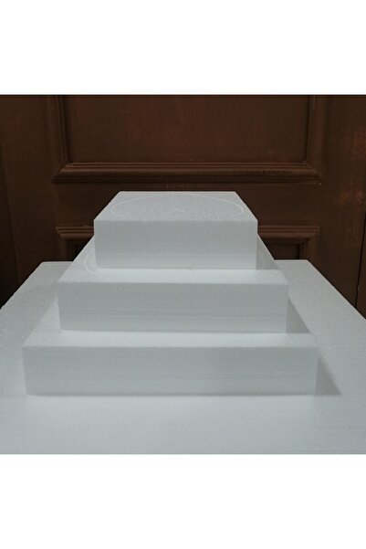 Oyd strafor Strafor Maket Pasta Kare 3 Katlı 20x5cm 15x5cm 10x5cm