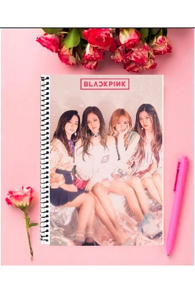 animeandyourworld Black Pink Notebook 1 Piece Special Design A4 Size Wired Checkered Notebook 21*29 Cm