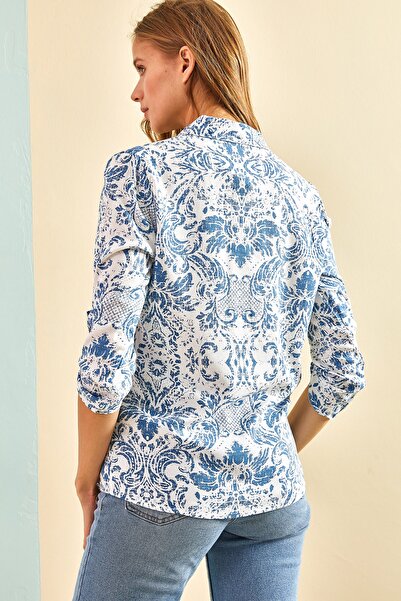 Bianco Lucci Kadın Desenli Viskon Gömlek