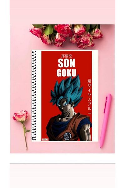 animeandyourworld Son Goku Anime Notebook 1 Piece Special Design A4 Size Wired Checkered Notebook 21*29 Cm