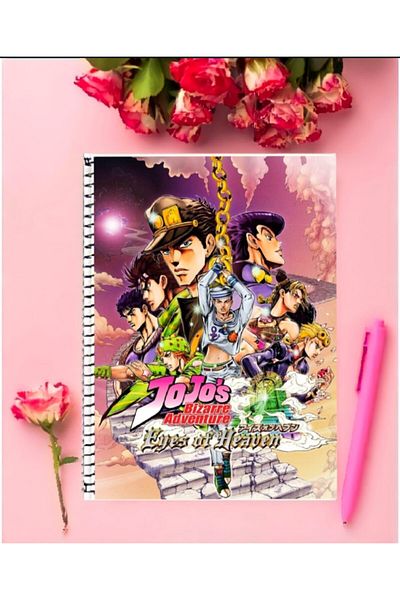 animeandyourworld Jojo's Bizarre Advanture Anime Notebook 1 Piece Special Design A4 Size 21*29 Cm Wired Striped Notebook