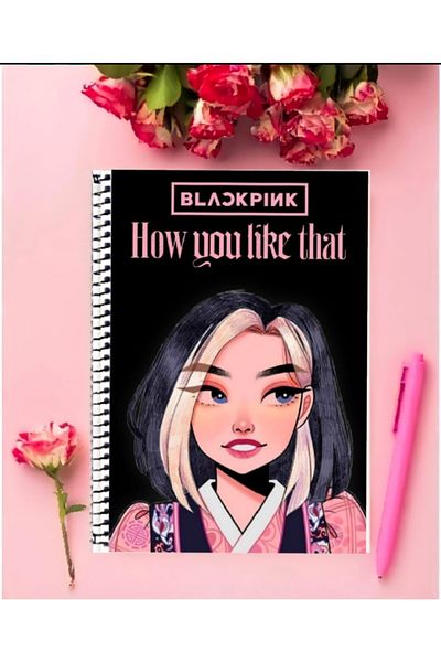 animeandyourworld دفتر أسود وردي 1 قطعة تصميم خاص مقاس A4 دفتر سلكي بمربعات 21*29 سم