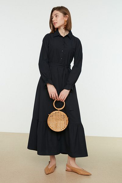 Trendyol Modest Tkané šaty s námořnickým límečkem TCTSS22EB0099