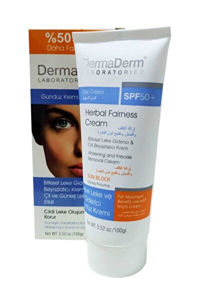DermaDerm Bitkisel  Cilt Beyazlatıcı Gündüz Kremi 100 gr