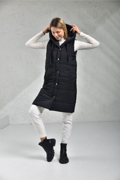 modasindoma Жіночий надувний жилет з капюшоном