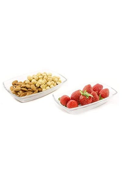 Emr züccaciye Paşabahçe Tokio Glass Presentation Plate - 8-Piece Glass Breakfast Snack Bowl