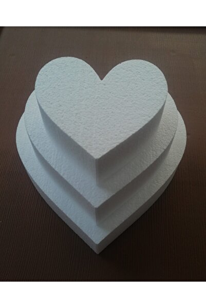 Oyd strafor Strafor Maket Pasta Kalp 3 Katlı 25x5cm 20x5cm 15x5cm