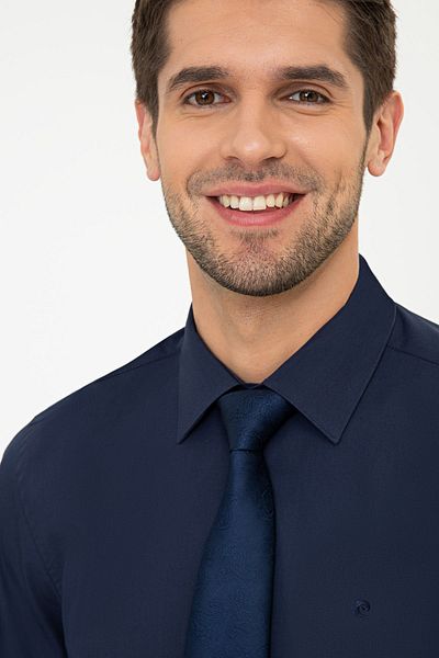 Pierre Cardin Ανδρικό πουκάμισο Navy Blue - G021GL004.000.1380262