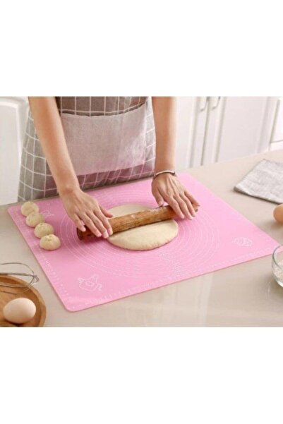 Pastaland Silikon Ölçülü Hamur Açma Matı Pembe
