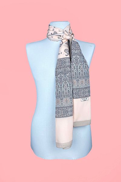 Sarar Women's Pearl Silk Patterned Scarf-Shawl 45x180 Cm